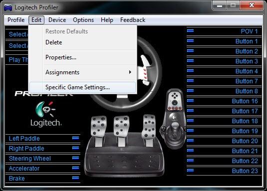 Select The Specific Game Settings