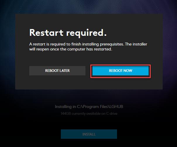 Click on the Reboot Now