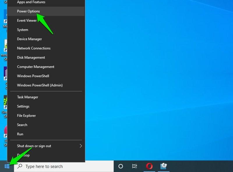 select the Power Options