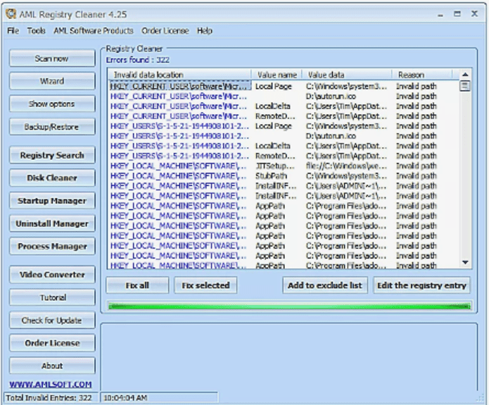 El mejor software de limpieza del registro - Limpiador de registro gratuito AML