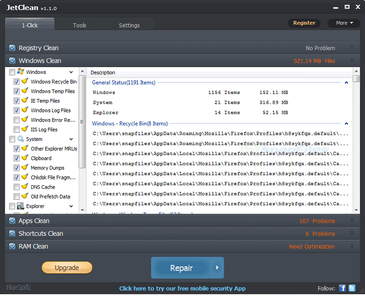 JetClean - El mejor limpiador del registro de Windows