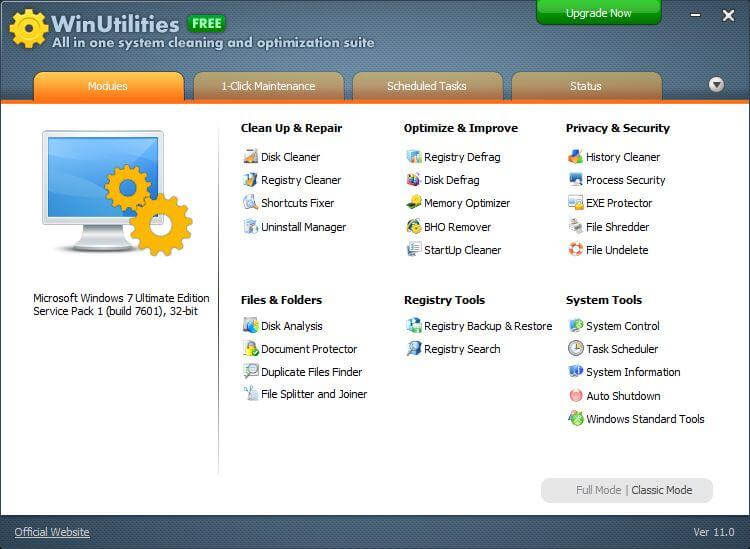 WinUtilities Free - Herramienta de limpieza del registro