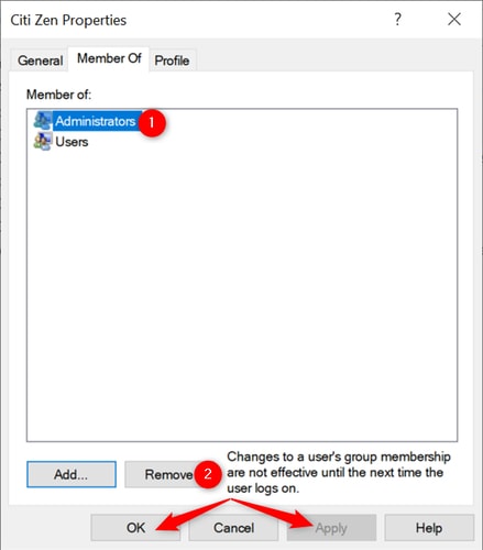 Add Member of Administrator