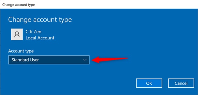 Change Administrator Account Type