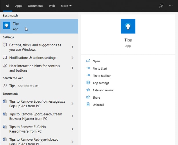 Get Microsoft Tips by Tips App
