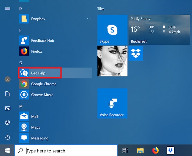 Get Help App in Windows 10