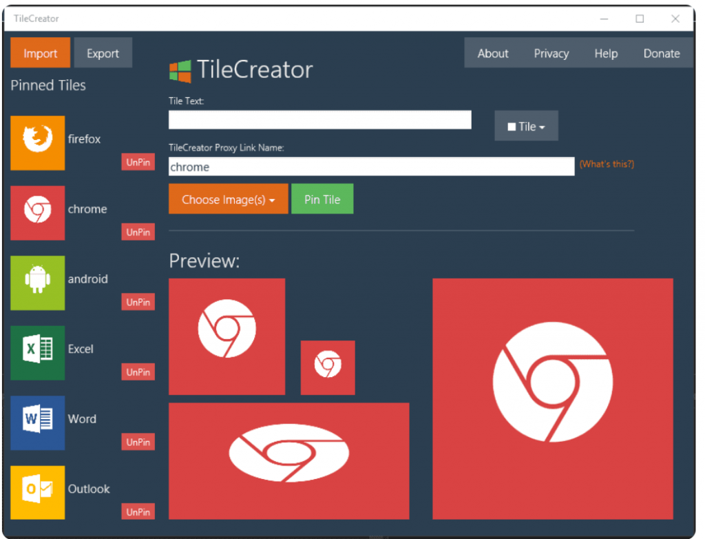ผู้สร้างกระเบื้อง Tile Creator Software For Windows 10 Customization