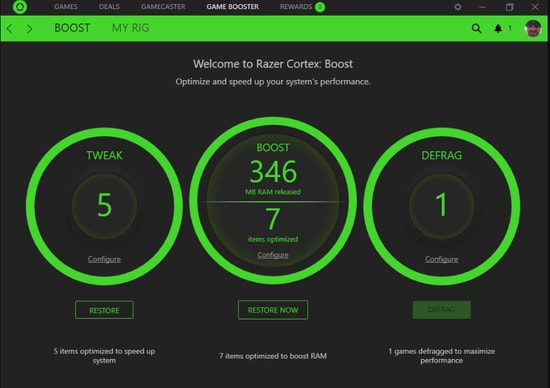 Razer Cortex : Game Booster (un optimiseur de jeu de renommée mondiale pour Windows)
