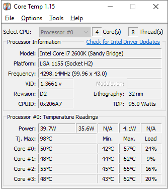Core Temp - 最佳 CPU 温度监控工具