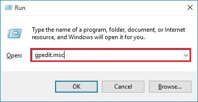 Type gpedit.msc in Run Utility