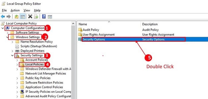 Choose Security Options