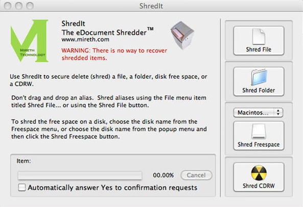 Измельчить ShredIt - Mac Shredder App