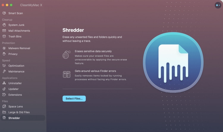 Уничтожитель файлов CleanMyMac X CleanMyMac X File Shredder