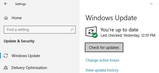Click on the Windows Update