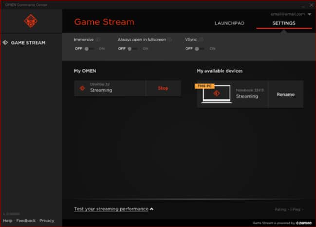 Flusso di gioco HP Omen