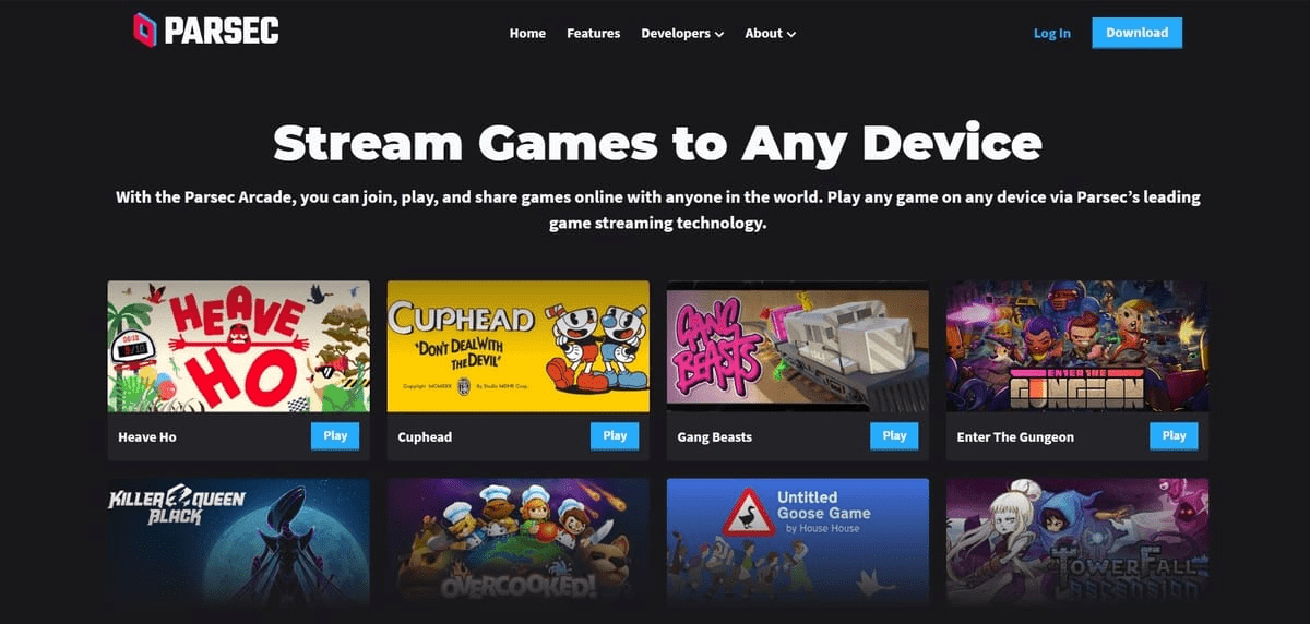 Servizio di cloud gaming Parsec