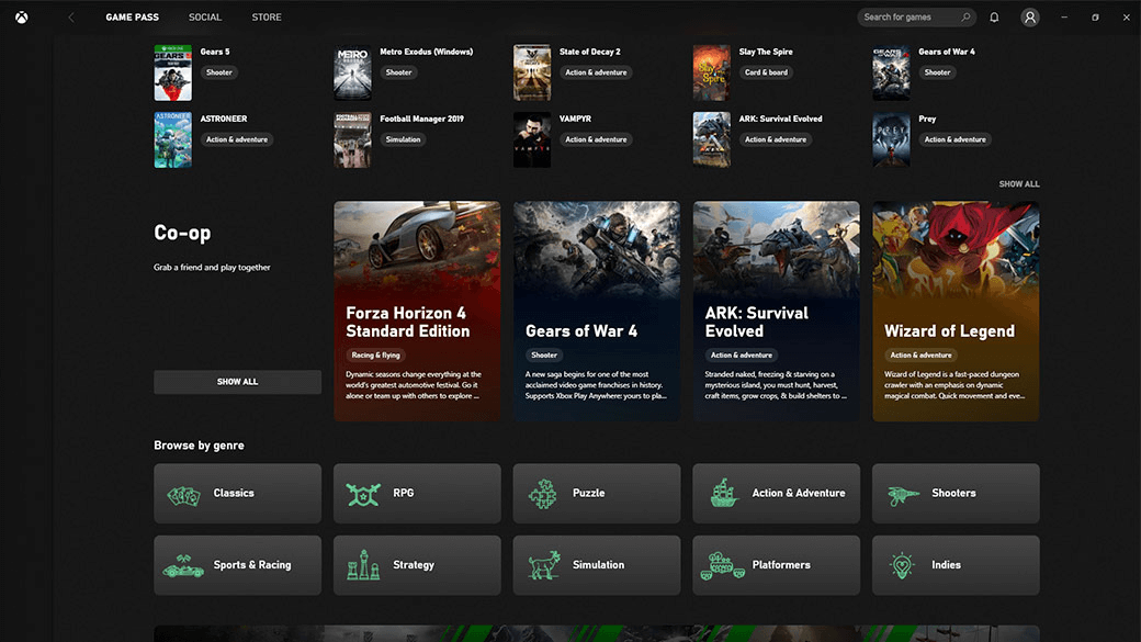 App Xbox su Windows 10
