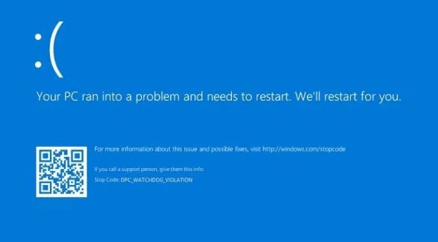 Computer Shows a Blue Screen Error with the Stop Code: Clock Watchdog Timeout