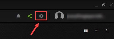Click on GeForce Cogwheel Icon
