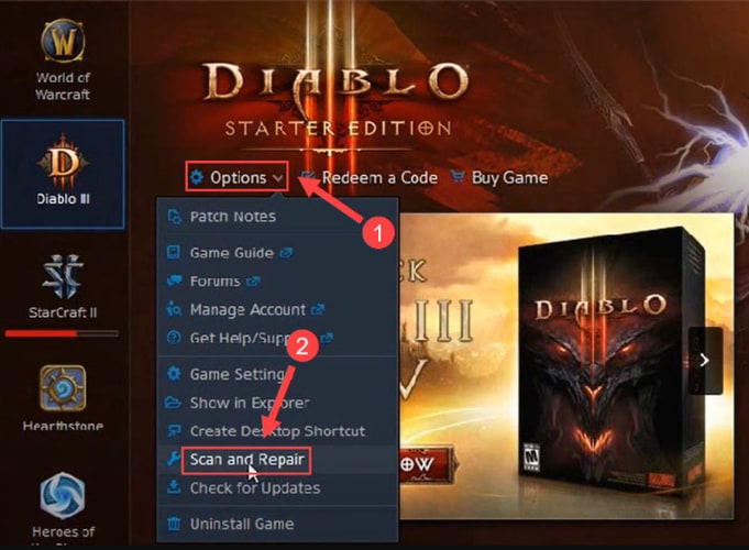 Scan and Repair Diablo 2
