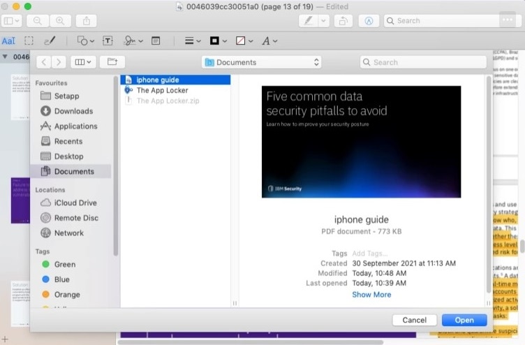 Open the Export the PDF File
