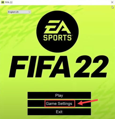 Click on FIFA 22 Game Settings