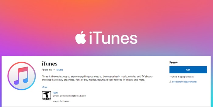 Download iTunes from the Microsoft Store