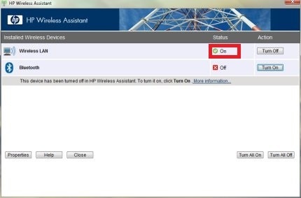 Turn On Wireless LAN