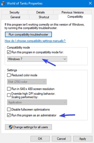 Run this program as an administrator in Compatibility Tab