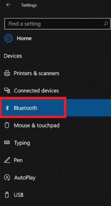 click on Bluetooth