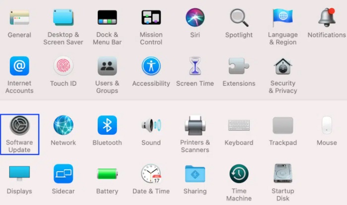Choose Software Update from System Preferences