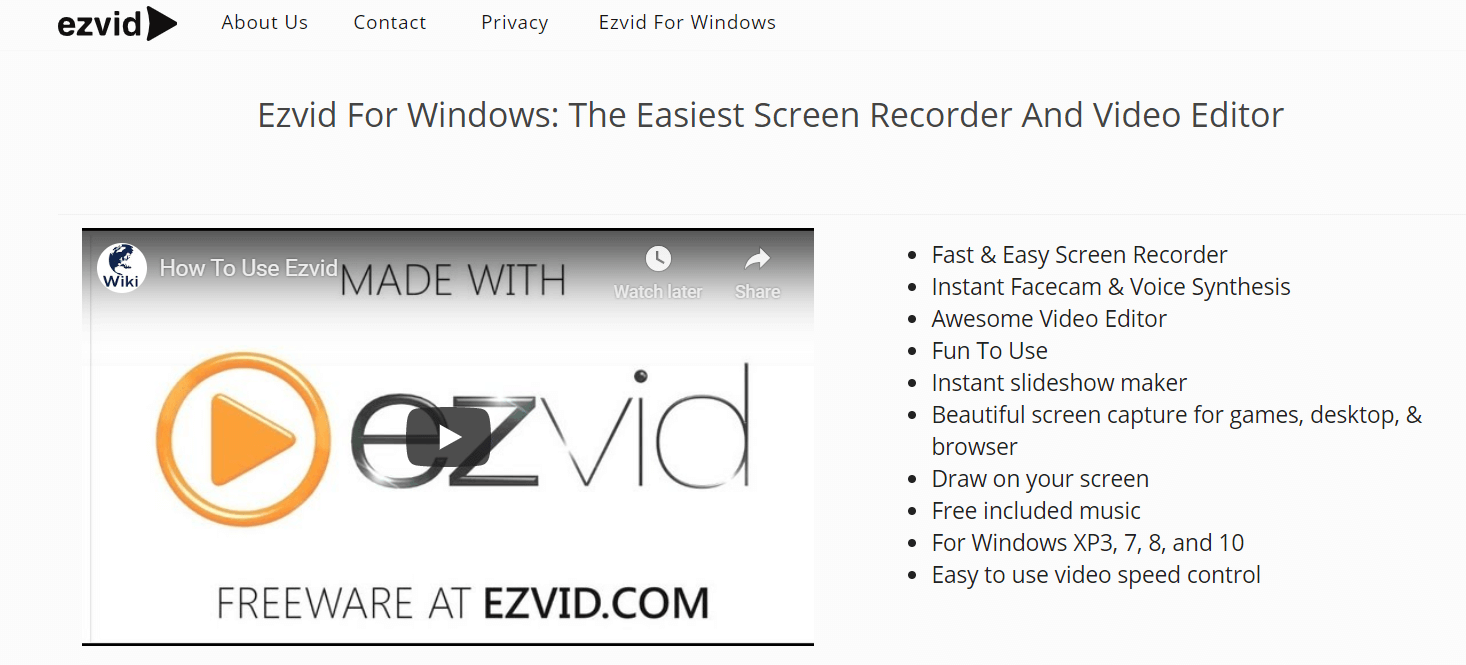 EzVid - Software Gravador de Tela para Windows