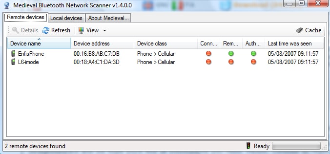 Medieval Bluetooth Network Scanner 