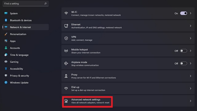 Advanced Network Settings