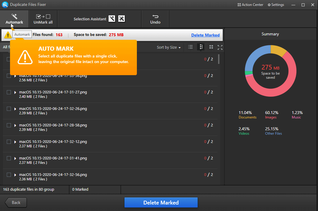 Auto Mark - Duplicate Files Fixer