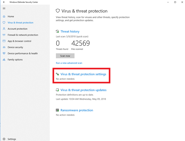 Windows Defender Antivirüs