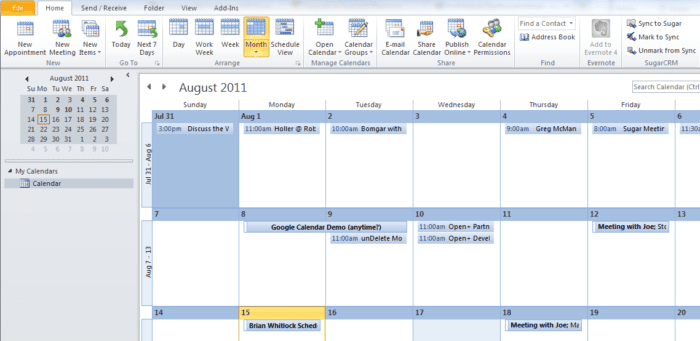 Outlook-календарь-интеграция