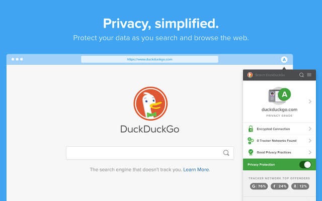 DuckDuckGo — конфиденциальность упрощена в Chrome