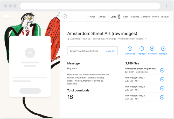 wetransfer - program berbagi file terbaik