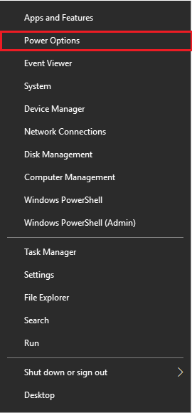 Windows 설정의 전원 옵션