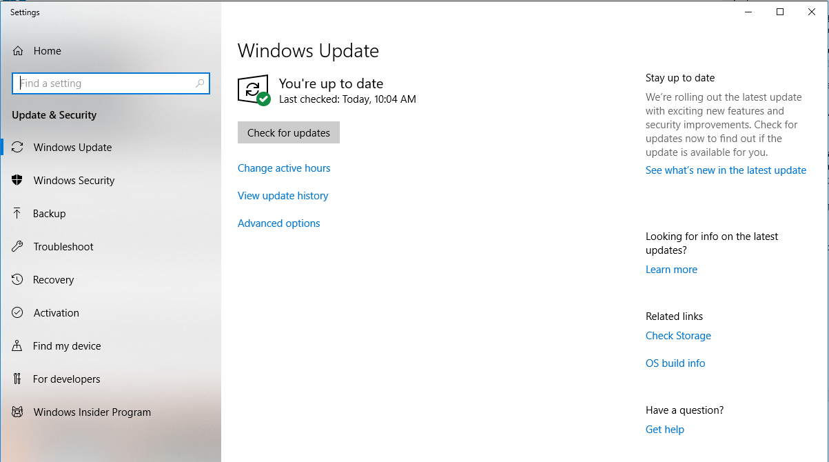 Windows 업데이트 - 업데이트 확인