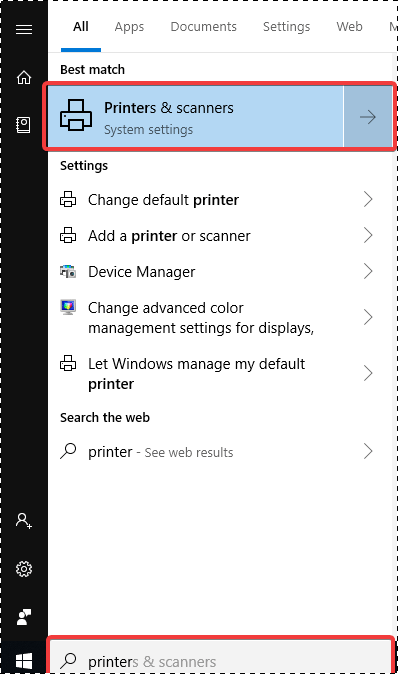 Windows 10에서 수동으로 프린터 연결
