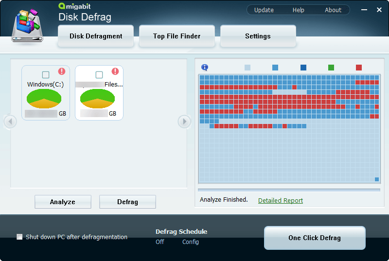 Amigabit DiskDefrag-Windows用の最高のディスクデフラグソフトウェア