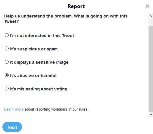 Twitterオプションを選択