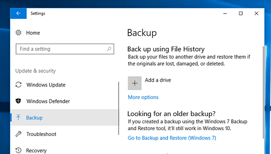 ファイル履歴でPCをバックアップする