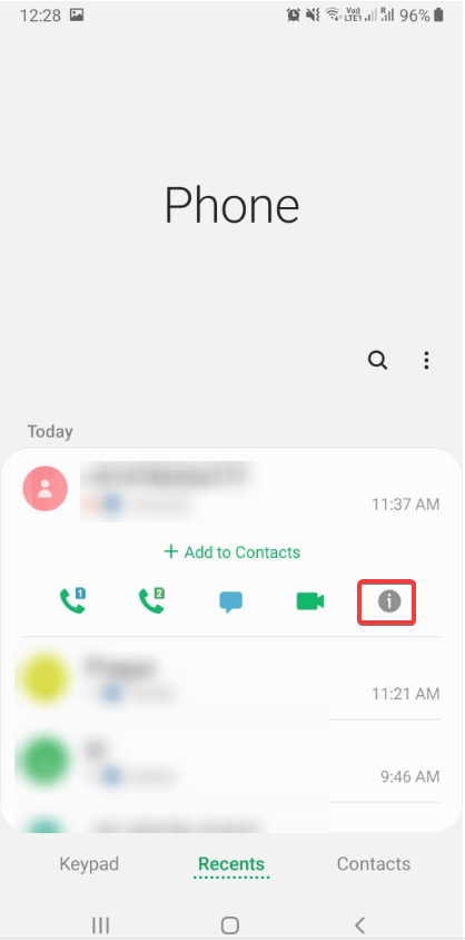 Buka aplikasi telepon di Android untuk memblokir kontak