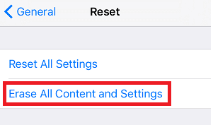 Borrar todo el contenido y la configuración