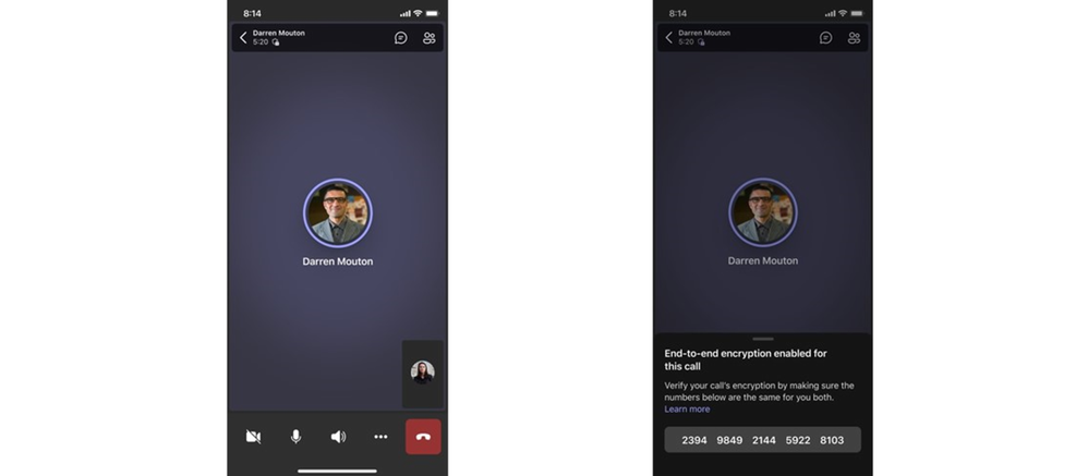 Móvil cifrado de Microsoft Teams