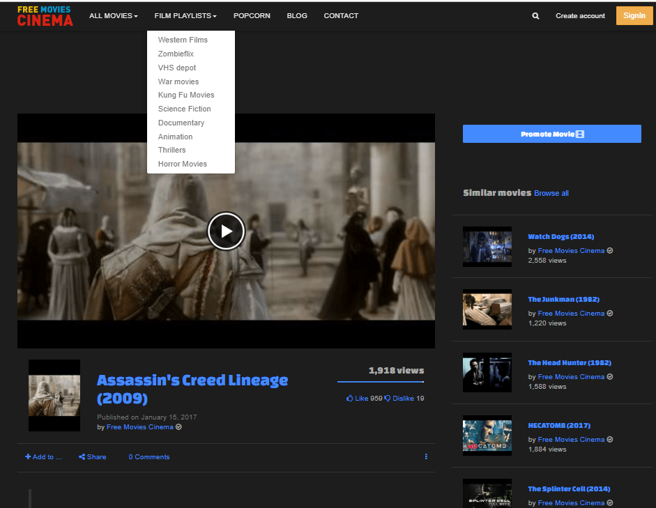 Filmes gratuitos Cinema