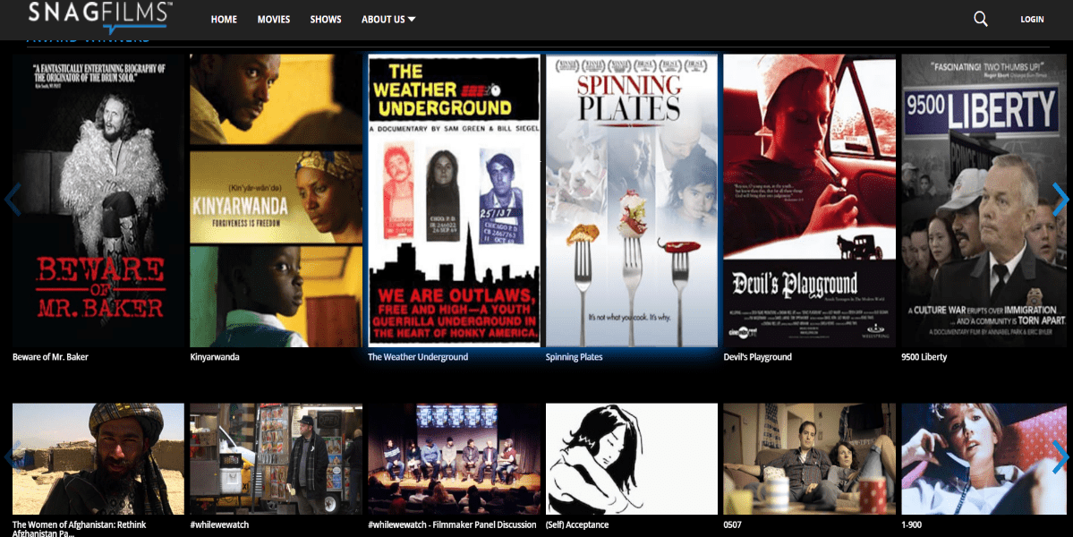 Snagfilms - Sites para filmes gratuitos